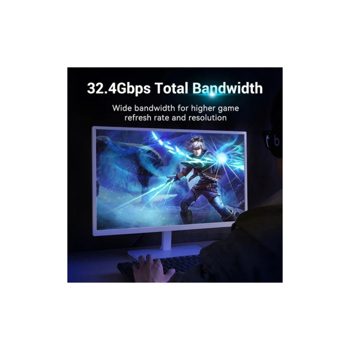 Кабель мультимедійний DisplayPort M to DisplayPort M 1.0m 8K60Hz black Vention (HCCBF)