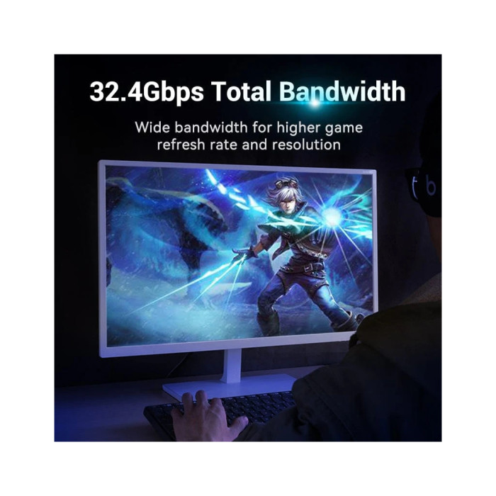Кабель мультимедійний DisplayPort M to DisplayPort M 1.5m 8K60Hz black Vention (HCCBG)