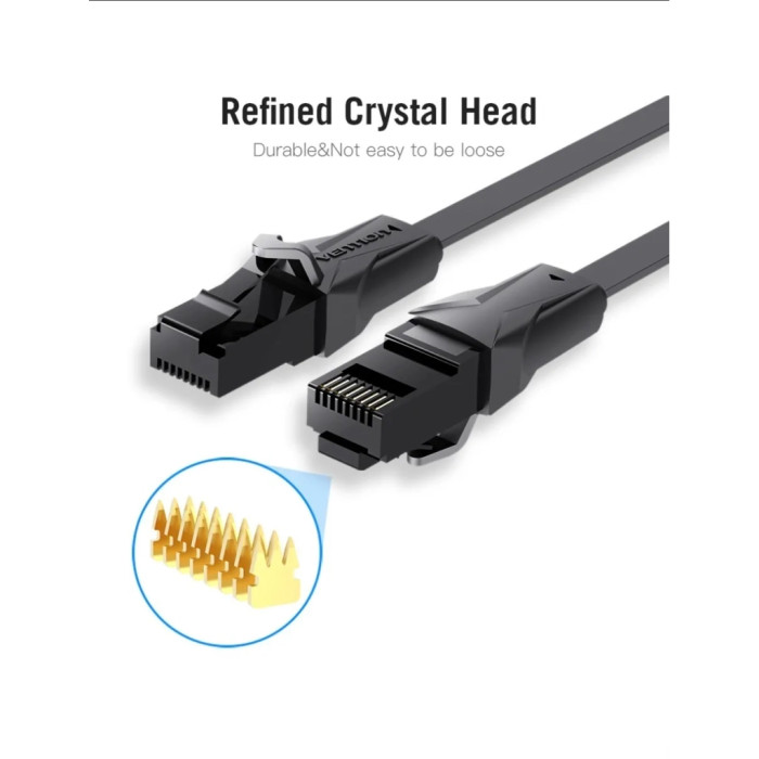 Патч-корд 0.75м, UTP cat 6 RJ-45 black Vention (IBABE)