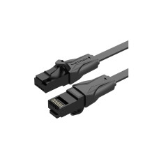 Патч-корд 3м, UTP cat 6 RJ-45 flat black Vention (IBABI)