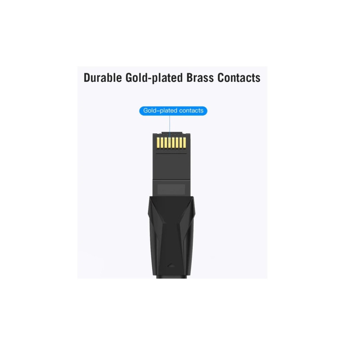 Патч-корд 3м, UTP cat 6 RJ-45 flat black Vention (IBABI)
