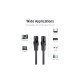 Патч-корд 3м, UTP cat 6 RJ-45 flat black Vention (IBABI)