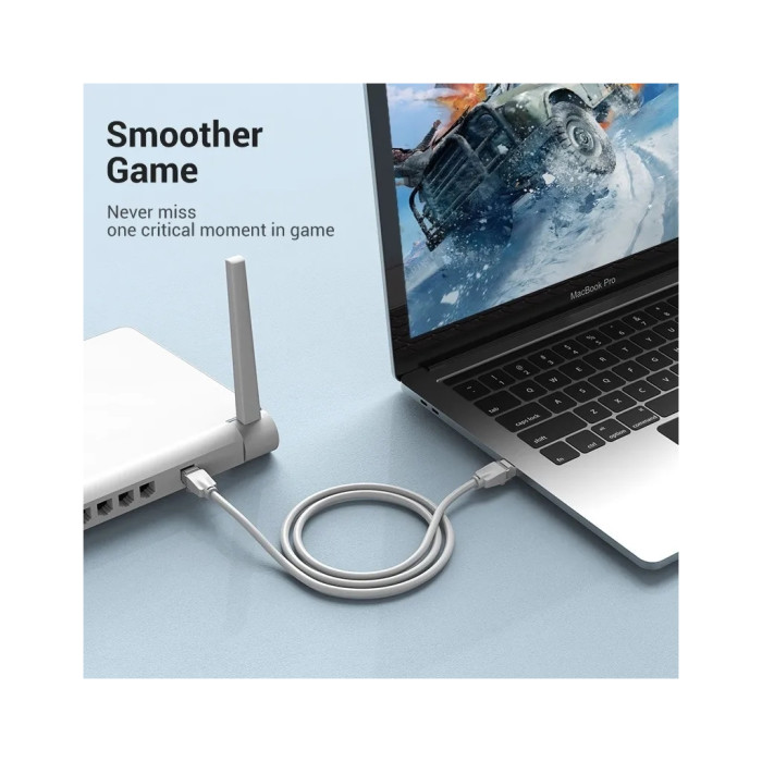 Патч-корд 1м, UTP cat 6 RJ-45 gray Vention (IBEHF)