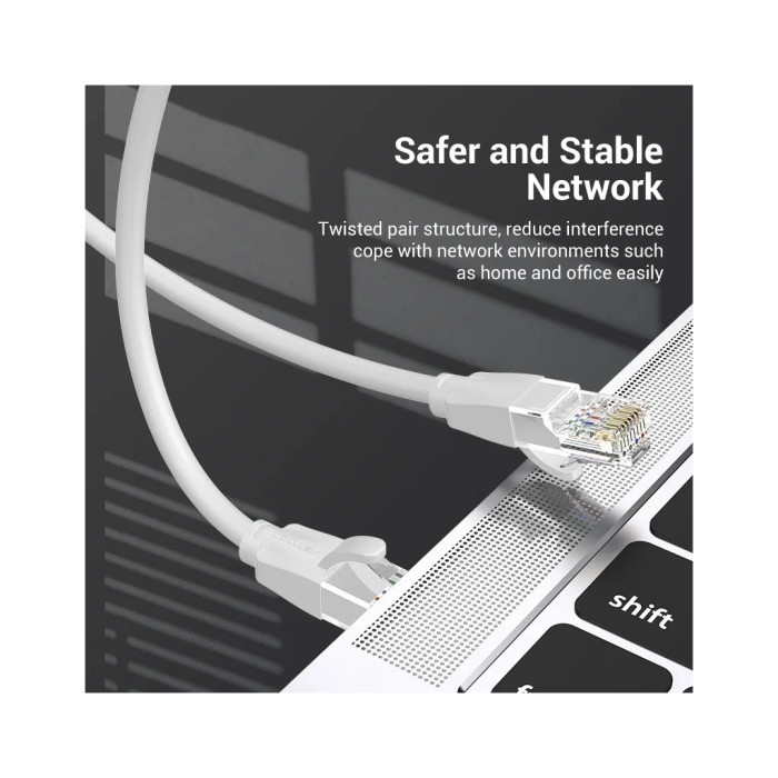Патч-корд 1м, UTP cat 6 RJ-45 gray Vention (IBEHF)