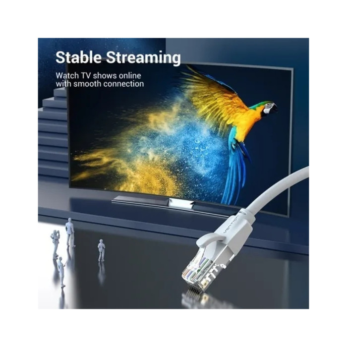 Патч-корд 1м, UTP cat 6 RJ-45 gray Vention (IBEHF)