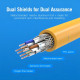 Патч-корд 0.3м, S/FTP cat 6a RJ-45 yellow Vention (IBHYAA)