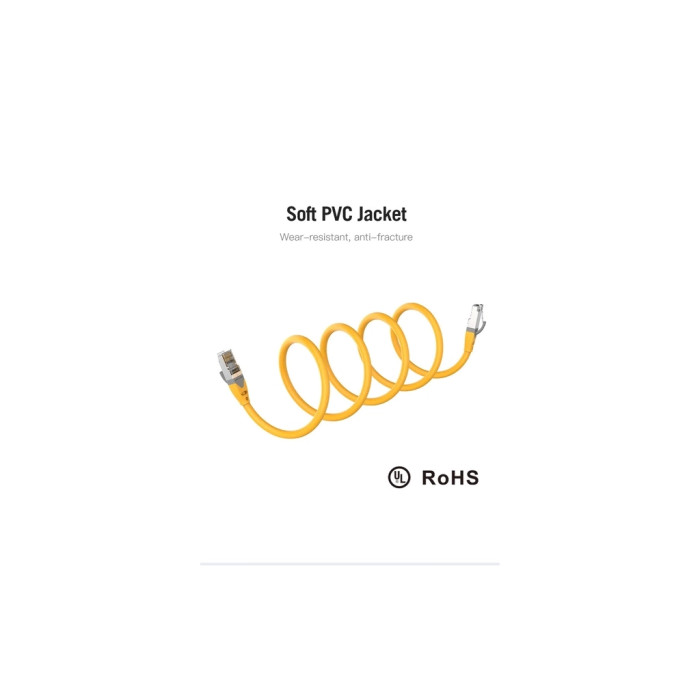 Патч-корд 1м, S/FTP cat 6A RJ-45 yellow Vention (IBHYF)