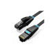 Патч-корд 1м, UTP cat 6 RJ-45 flat black Vention (IBJBF)
