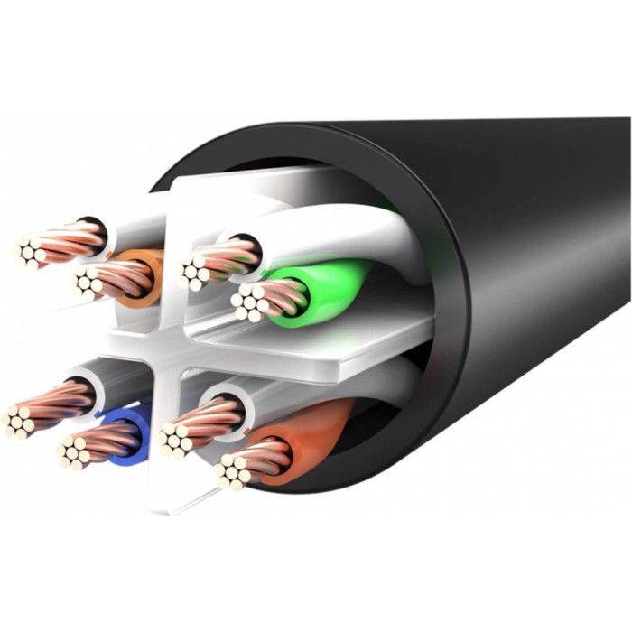 Патч-корд 1.5м, UTP cat 6 RJ-45 flat black Vention (IBJBG)