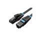 Патч-корд 2м, UTP cat 6 RJ-45 flat black Vention (IBJBH)