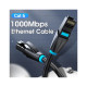 Патч-корд 1м, UTP cat 6 RJ-45 black Vention (IBKBF)