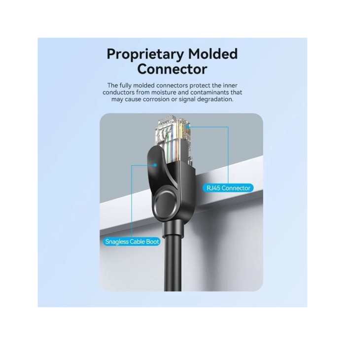 Патч-корд 3м, UTP cat 6 RJ-45 black Vention (IBNBI)