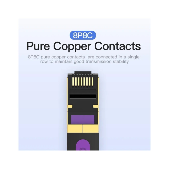 Патч-корд 1м, FTP cat 7 RJ-45 black Vention (ICABF)