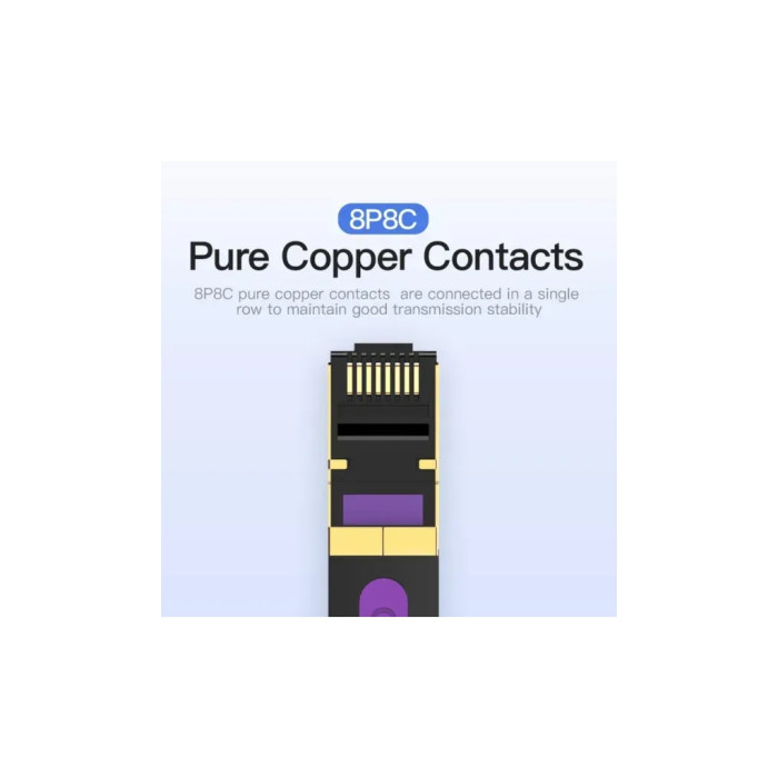 Патч-корд 3м, FTP cat 7 RJ-45 black Vention (ICABI)