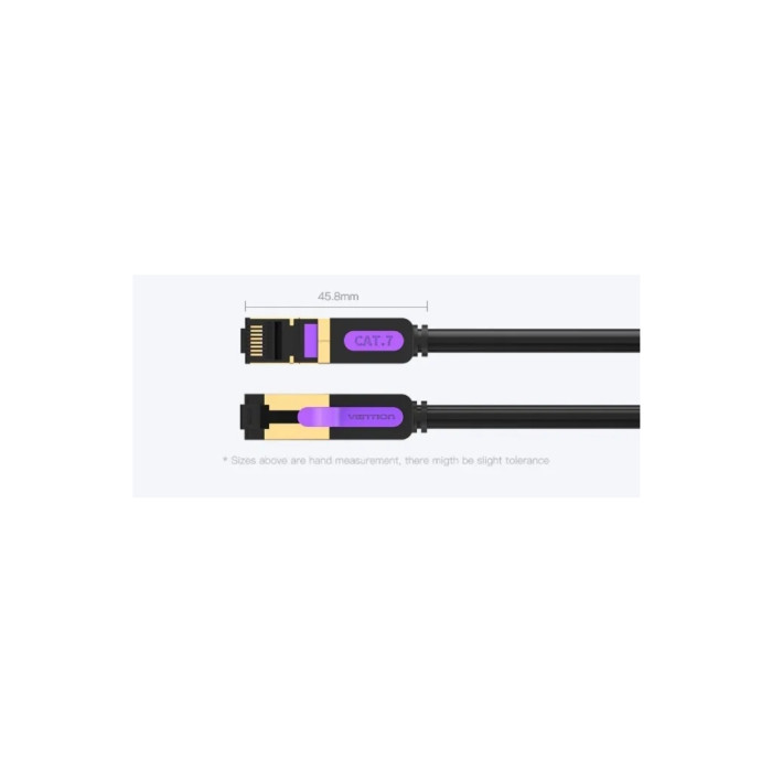 Патч-корд 0.5м, S/FTP cat 7 RJ-45 black Vention (ICDBD)