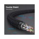 Патч-корд 0.5м, S/FTP cat 8 RJ-45 COPPER black Vention (IKGBD)
