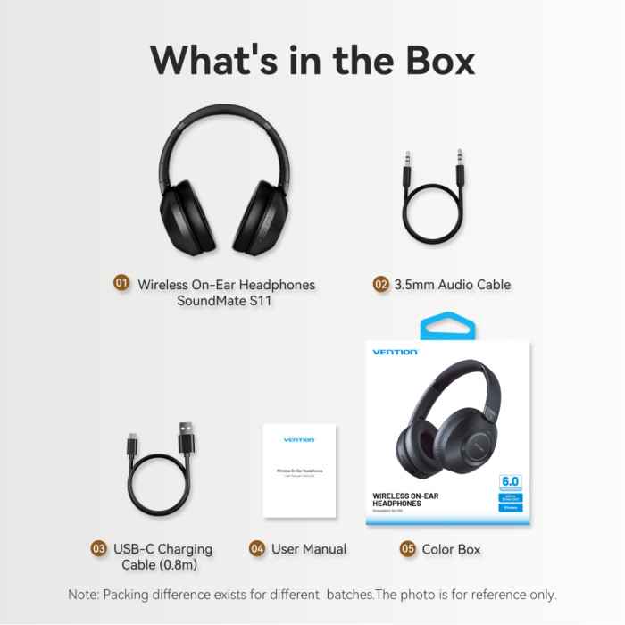 Навушники Vention S11 SoundMate Wireless Black (NBBB0)
