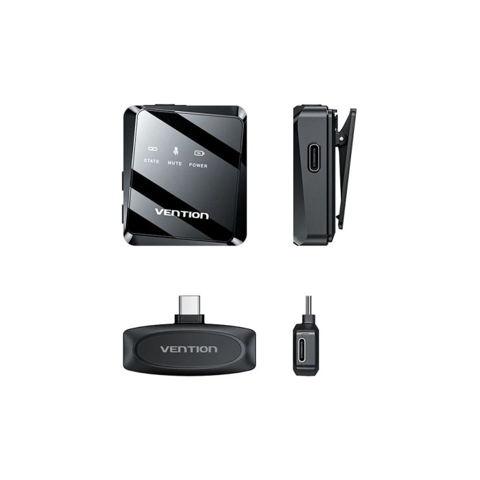 Мікрофон Vention USB-C 2-Pack Wireless Lavalier Black (NCBB0)