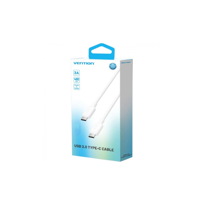 Дата кабель USB-C to USB-C 1.0m 60W white Vention (TRCWF)