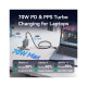 Зарядний пристрій Vention 2xUSB-C PD70W + 1xUSB QC3.0 22.5W GaN + cable USB-C to USB-C 1.0m black gray (TZ-FEXH0-EU)