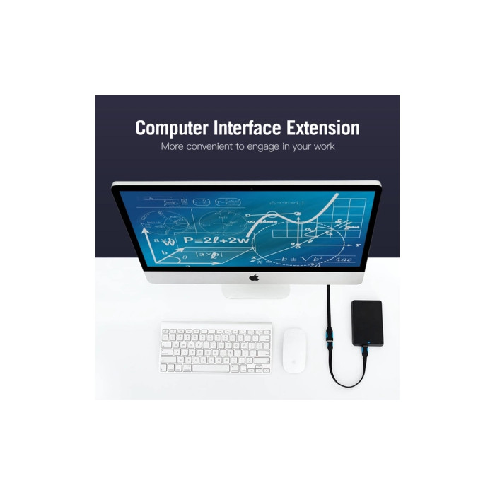 Дата кабель USB 3.0 AM/AF 2.0m flat black Vention (VAS-A13-B200)