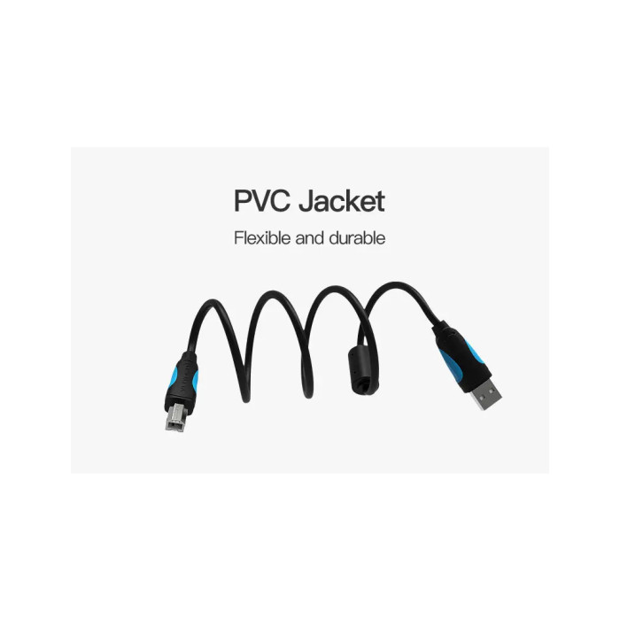 Кабель для принтера USB 2.0 AM/BM 1.0m black Vention (VAS-A16-B100)