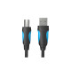Кабель для принтера USB 2.0 AM/BM 1.5m black Vention (VAS-A16-B150)
