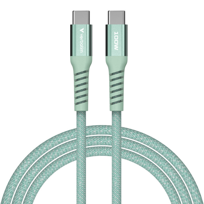 Дата кабель USB-C to USB-C 1.2m Magnetic 100W green Verbatim (31855)