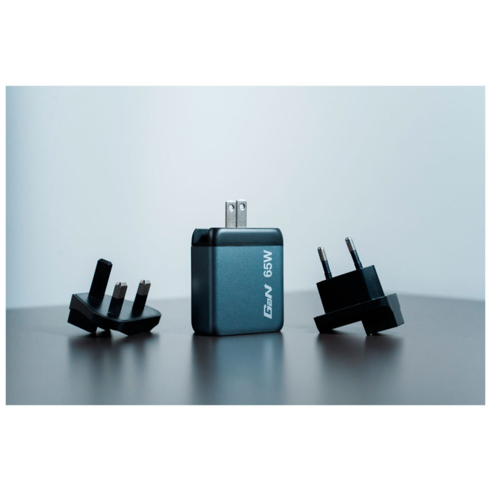 Зарядний пристрій Verbatim GaN 65 W 3 ports (2xUSB-C-65 W /USB-A -3.0) (32201)