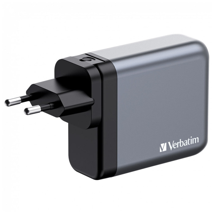 Зарядний пристрій Verbatim GaN 140 W 4 ports (2xUSB-C-140 W,USB-C 20 W /USB-A -3.0) (32203)