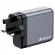 Зарядний пристрій Verbatim GaN 140 W 4 ports (2xUSB-C-140 W,USB-C 20 W /USB-A -3.0) (32203)