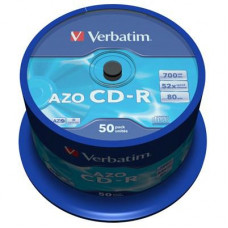 Диск CD Verbatim 700Mb 52x Cake box 50 Crystal AZO (43343)