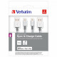 Дата кабель USB 2.0 AM to Lightning 1.0m + 1.0m silver Verbatim (48872)