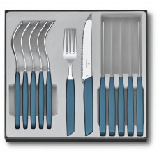 Набір столових приборів Victorinox Swiss Modern Table Set 12 шт Tomato Blue (6.9096.11W2.12)