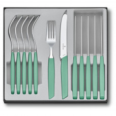 Набір столових приборів Victorinox Swiss Modern Table Set 12 шт Tomato Mint (6.9096.11W41.12)