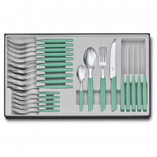 Набір столових приборів Victorinox Swiss Modern Table Set 24 шт Tomato Mint (6.9096.11W41.24)