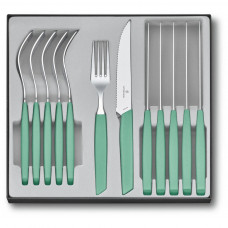 Набір столових приборів Victorinox Swiss Modern Table Set 12 шт Steak Mint (6.9096.12W41.12)