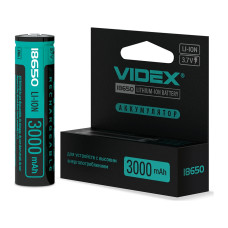 Акумулятор 18650 3000mAh Li-Ion, protect, color box/1шт Videx (18650-P/3000/1CB)