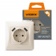 Розетка Videx BINERA 1ая із заземленням і 2USB кремова (VF-BNSK1GU2-CR)