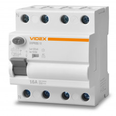 Автоматичний вимикач Videx RESIST АС 4п 30мА 10кА 16А (VF-RS10-DR4AC16)