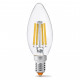 Лампочка Videx Filament C37F 6W E14 4100K 220V (VL-C37F-06144)