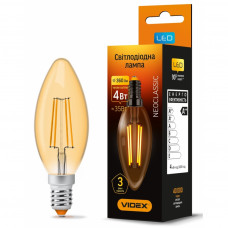 Лампочка Videx LED Filament C37FA 4W E14 2200K (VL-C37FA-04142)