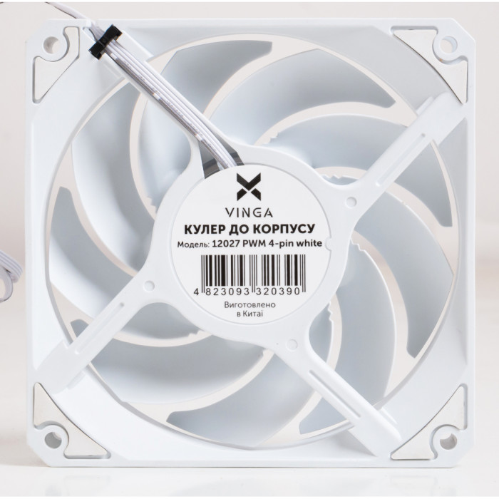 Кулер до корпусу Vinga 12027 PWM 4-pin white ОЕМ
