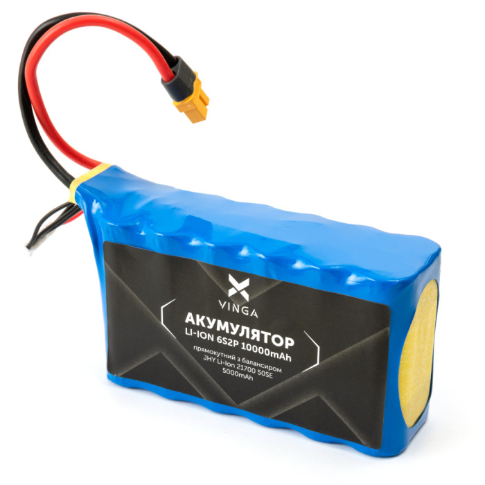 Акумуляторний блок Vinga Li-ion 6S2P 10000mAh з балансиром (JHY Li-Ion 21700 5000mAh) (V6S2P-5000)
