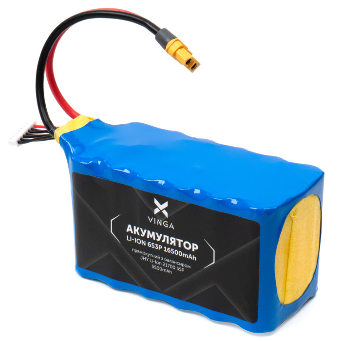 Акумуляторний блок Vinga Li-ion 6S3P 16500mAh коробка 10 шт. (JHY Li-Ion 21700 5500mAh) (V6S3P-10PCS-16500MAH)