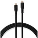 Дата кабель USB-C to USB-C 2.0m UBS3.2 Gen2 10G 240W Chip Silicon Black Vinga (VCPDCCC3242SB)