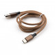 Дата кабель USB 2.0 AM to Type-C nylon 1m brown Vinga (VCPDCTCNB21BR)