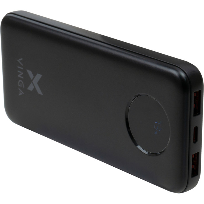 Батарея універсальна Vinga 10000 mAh 22.5W Display Black (VPBB1022)