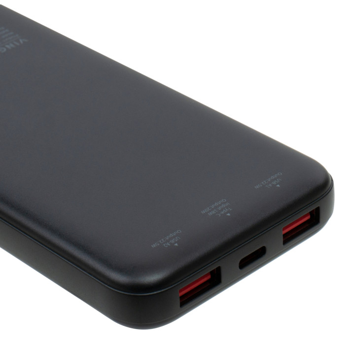 Батарея універсальна Vinga 10000 mAh 22.5W Display Black (VPBB1022)