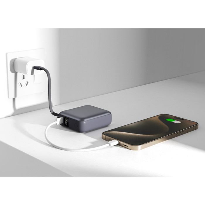 Батарея універсальна Vinga 10000 mAh 35W Display Cable (VPBB1035C)